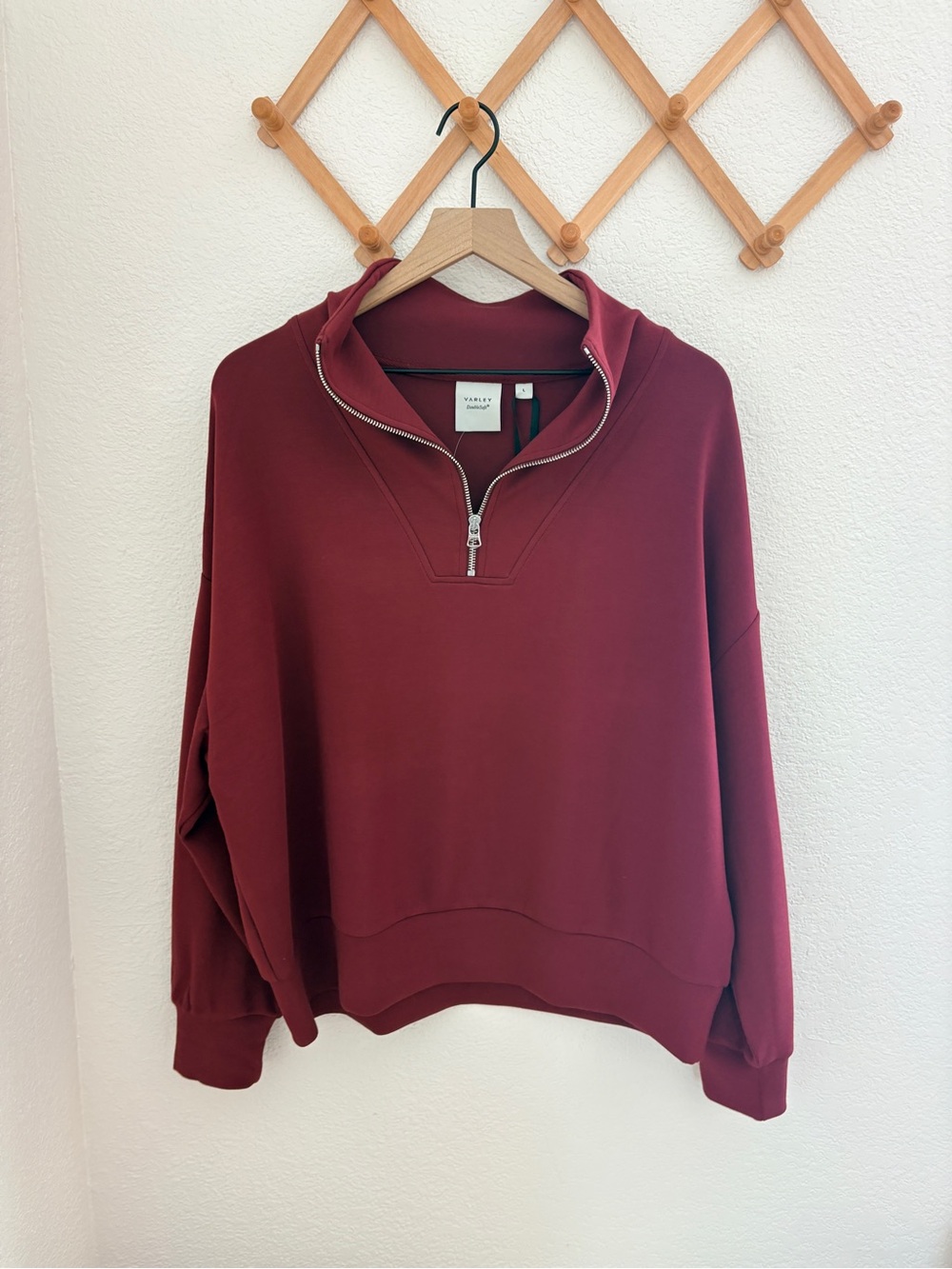 NWT Varley Hawley Half-Zip Pullover in New Maroon - Picture 9 of 14